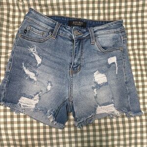 Judy Blue Women's Ripped Jean Shorts - Light Blue